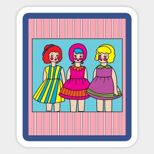 Colorful Retro Doll Sticker